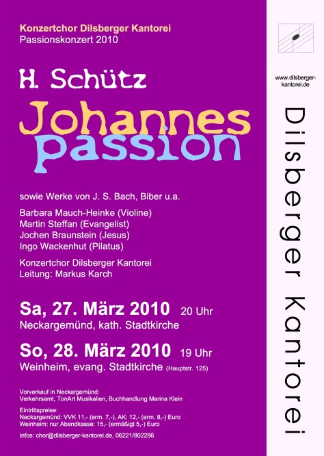 Plakat Schuetz Johannespassion